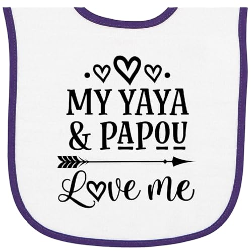 inktastic My Yaya and Papou Love Me Baby Terry Cloth Bib