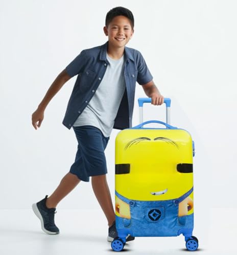 Image of ADSON Abs Kids Trolley 360 Rotating Luggage 360 Degree Wheels Cartoon Non-Breakable 20 Inch Kids Hardsided Suitcase with 4 Wheels, 360 Degree Wheel Travel Trolley Bag (Yellow)