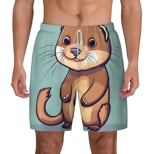Short de bain anti-irritation EdWal pour homme avec imprimé loutres amusant