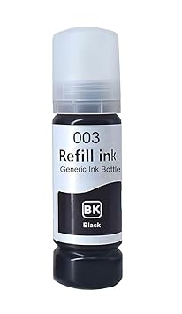 CANOFF 003 Black Refill Ink Compatible for Epson L3110, L3150, L3250, L3252 L3115, L3116, L3101, L3210, L3215, L3216, L3151, L3152, L3156, L5190 Printer (Black Pack of 1)