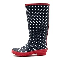 Peter Storm Women's Waterproof Trim Wellies Tall with Grippy Outsole, Women's Wellington Boots, Women's Tall Wellies, Navy, UK8