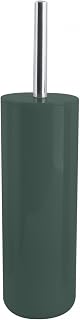 MSV Toilettenbürste Toilettenbürstenhalter Toilettenbürstenbehälter INAGUA – Toiletten-Set aus Polystyrol Handbesen mit Stiel aus Edelstahl Dunkelgrün