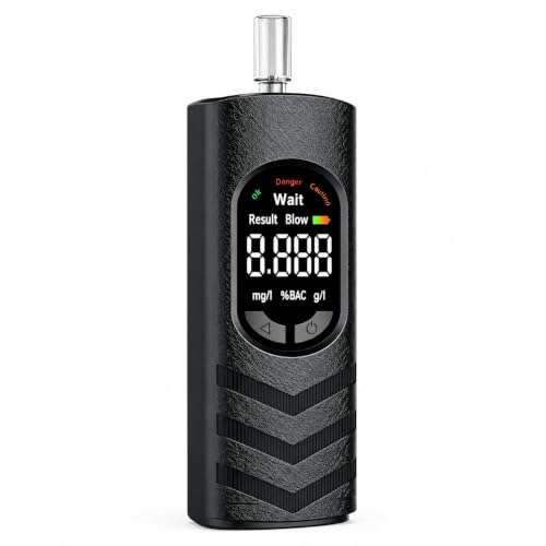 pewpuny Breathalyser Alcohol Tester UK USB-C Digital Breath Tester with 20 Mouthpieces LCD BAC Device