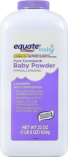 Equate Pure Cornstarch Baby Powder with Lavender and Chamomile (22 oz - Pack 1)