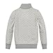 Hope & Henry Boys' Organic Long Sleeve Intarsia Shawl Collar Sweater, Medium, Light Gray Heather Herringbone
