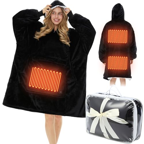 Glooglitter Heated Blanket Wearable Hoodie USB...