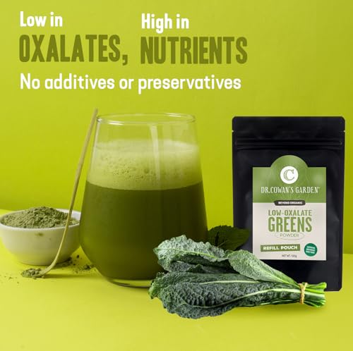 Dr. Cowan's Garden Low-Oxalate Greens Veggie Powder Refill Pouch - Beyond Organic Superfood Greens Vegetable Powder for Drinks and Food - Lacinato Kale, Mustard Leaves, and Collard Greens - Image 7