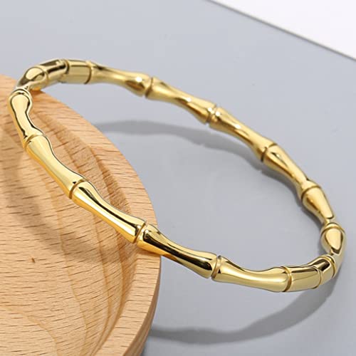 Jude Jewelers Stainless Steel Bamboo Style Classic Plain Open Clasp Bangle Bracelet4