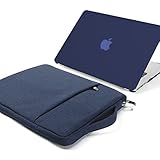 GMYLE 2 in 1 Bundle Soft-Touch Frosted Hard Case for Macbook Air 13 inch (Model: A1369/ A1466) and 13- 13.3 inch Water Repellent Laptop Sleeve with Handle and Pocket - Navy Blue