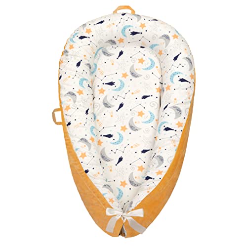 Image of Baby Lounger Bed Cover 100% Cotton Breathable Newborn Sleeping Bed Cover Co Sleeping Nest Bed Machine Washable, Strong Zipper, Adjustable Size