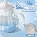 Giant bean Porcelain Tea Set, Gradient Blue Real Tea Party Set for Little Girls, British Royal Princess Series Teapot & Cup & Saucer & Sugar Bowl & Suitcase, for Little Kids Toddlers