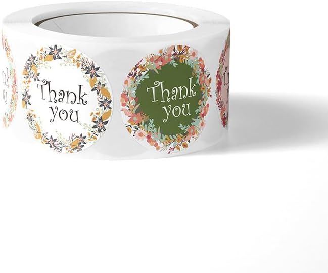 500pcs Flower Style Thank You Stickers, Universal 1.0 inch Celebrating Labels for Wedding Bridal Shower Birthday, Envelopes and Gifts, Packaging Labels and Stickers - Image 6