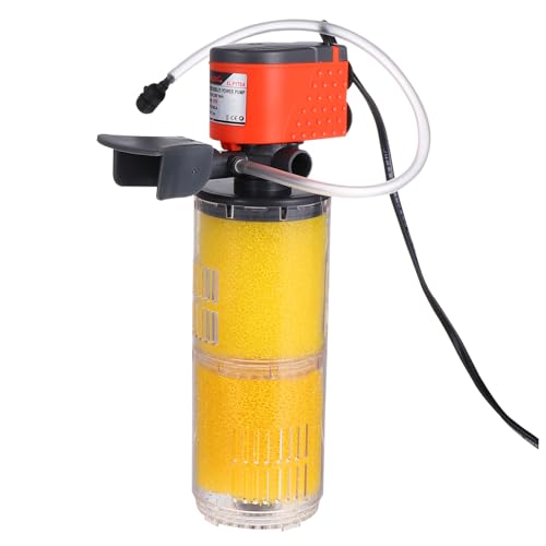 Abaodam Bomba de pecera Bomba de Filtro de Acuario Bomba de Aire del Acuario Tanque de Peces filtros Bomba de Aire Bomba de Filtro para pecera el plastico Yellow