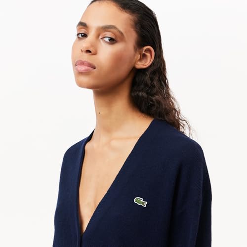 Lacoste Women's V-Neck Wool Cardigan2