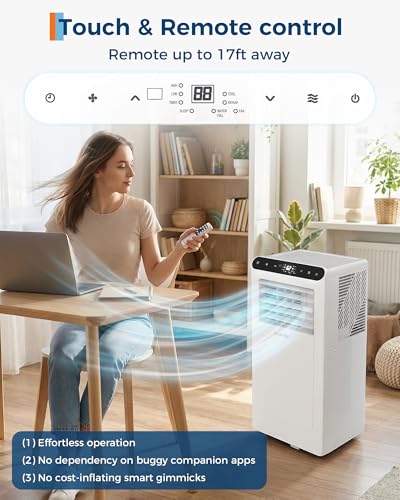 Image of Garvee 10000BTUs Portable Air Conditioner for 450 Sq.Ft Max.Portable AC Unitwith Dehumidifier, Fan, Sleep, 24H Timer&Installation Kit, DOE Certified, Ceer 6.6,48dB,Remote Control,White