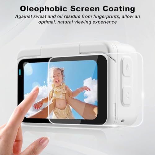 Image of M.G.R.J Tempered Glass Screen Protector for Insta360 GO Ultra Action Camera (Set of [2] Screen Tempered Glass & [2] Lens PET Protector) [2+2 Pack] (Transparent)