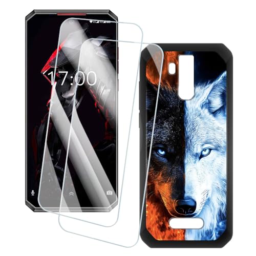 OAGELIM 2�Z�b�g �X�N���[���v���e�N�^�[ + �P�[�X Oukitel K13 Pro (6.41 �C���`) �Ƃ̌݊������� �A�[�e�B�X�e�B�b�N�J�X�^���v�����g�J�o�[�Ƌ����K���X�t�B���� �X�N���b�`�h�~ (�T)