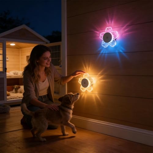 Luz de sensor de movimiento LED con forma de flor y luz cálida para pared de dormitorio 4