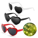 【1】 Nuestras gafas con forma de corazón están hechas de plástico de buena calidad y lentes AC.