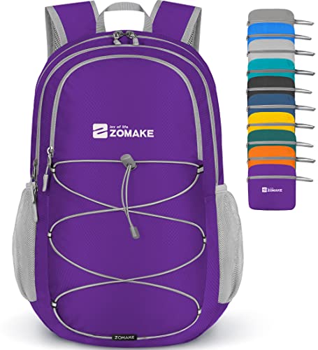 Image of ZOMAKE Ultra Lightweight Hiking Backpack 28L, Packable Small Backpacks Water Resistant Daypack for Women Men(Purple)