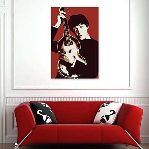 Heiwu Paul McCartney Poster décoratif rétro sur toile pour salon, chambre à coucher 50 x 75 cm - Les Beatles, Paul McCartney, John Lennon, RIngo Starr, George Harrison Heiwu Paul McCartney Poster décoratif rétro sur toile pour salon, chambre à coucher 50 x 75 cm – Image 4