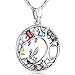 Produktbild Friggem Silber Halskette für Frauen, Elfen Stammbaum des Lebens S925 Sterling Silber Anhänger mit Schmuck Geschenkbox & Farbiger Unendlichkeits Zirkon Edelstein