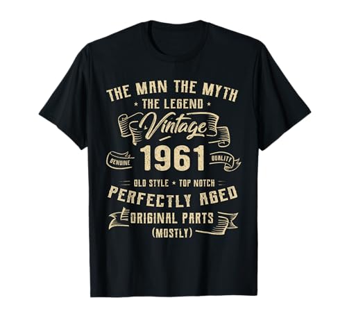 65 Years Old Gift Vintage 1961 Man Myth Legend 65th Birthday T-Shirt