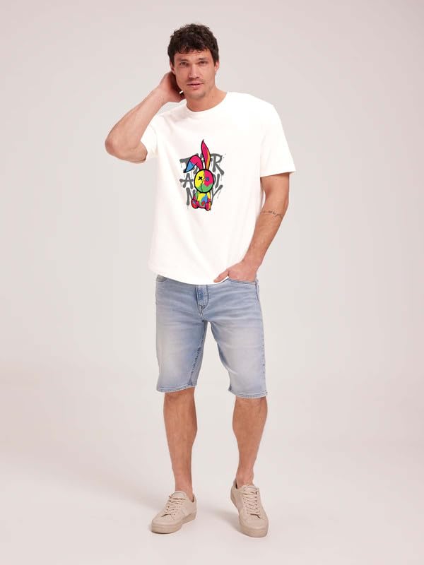 Image of JUARI BE A GENTLEMAN Men's Printed Cotton T-Shirt - Round Neck, Regular Fit, Soft & Comfortable - Trendy Casual Half Sleeve T-Shirt for Everyday Wear - Stylish & Breathable Fabric for All-Day Comfort