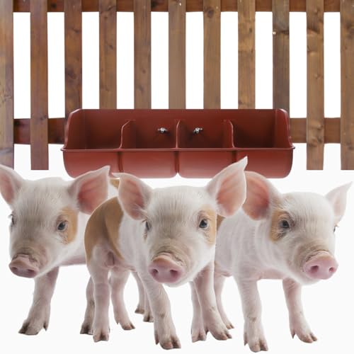 Produktbild von Parliky Futtertrog Für Schweine & Ziegen – Bruchfest, Leicht Zu Reinigen, Mehrfachfächer-Design, 46x18 Cm, Für Den Täglichen Einsatz Auf Dem Bauernhof