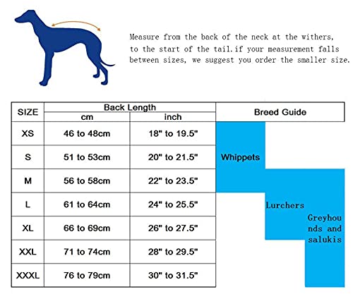 MOREZI Windhund-Wintermantel, Whippet-Mantel mit gepolstertem Fleece-Futter, Wasserabweisende Hundejacke mit verstellbaren Bändern und reflektierenden Elementen-Rot-M