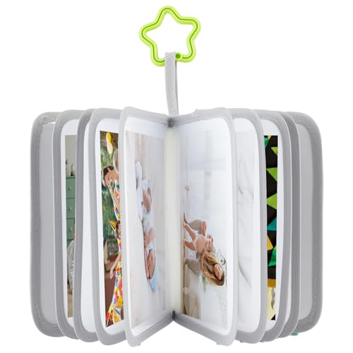 ZJRDYYK Baby Photo Book for 4x6 Pictures, My First Photo Book for Baby, Baby Photo Album, My First Year Photo Book, Cloth Photo Album for Baby Toddler Kids boy girl (Grey)