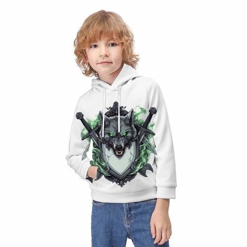 Pull wolf à capuche pour adolescent de 12-14 ans sweat 3D confortable avec poche - 2