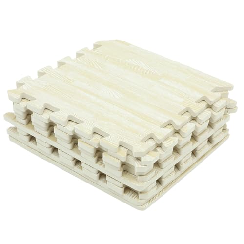 HAMPPLIES 30x30cm Eva製 木目調 ベビーフロアマット 10枚セット 通気性 耐久性 クッション性 プレイマット お部屋や畳の遊びスペースに