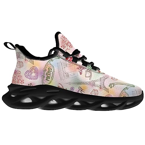 Running Shoes Men Women Eiffel Tower Sneakers Lightweight Walking Tennis Shoes Gifts for Men Women3