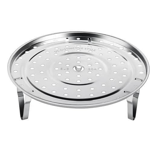 DS. DISTINCTIVE STYLE Steamer Rack 304 Stainless Steel Steaming Rack Steam Tray with Removable Legs for Instant Pressure Cooker Multi-functional Steamer Basket (Silver - 22cm)