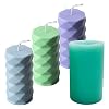 GZWY Silikonform 3D Kerzen Gießform Basteln Kerzenherstellung Gießformen, Welligkeit Zylinder Aromatherapie Kerze DIY…