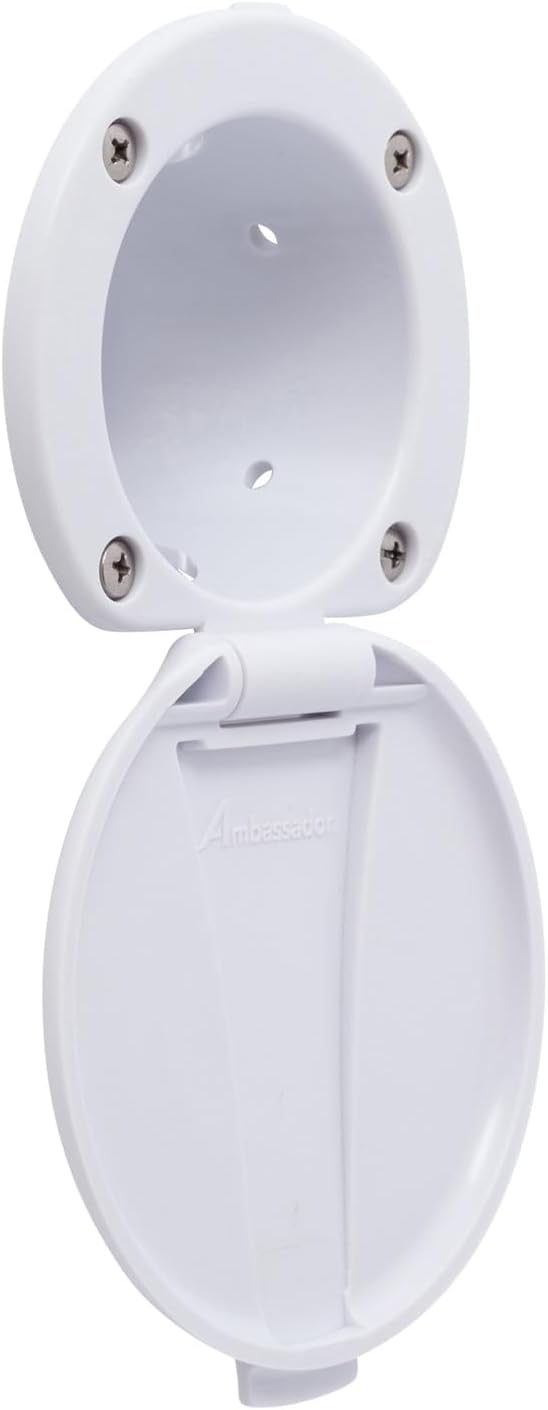 Ambassador Marine Recessed Cup & Lid Set (Plastic Lid), Artic White 136-0005-AW-W