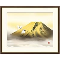 Amazon.co.jp: JHA 絵画 インテリア 額入り 額絵 日本画 山水画 富士