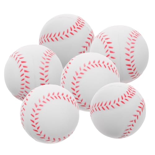 NULYLU 6 Pack Pu Soft Baseballs for Boys and Girls Safe Indoor/Outdoor Training Balls Softball Practice Equipment for Beginners