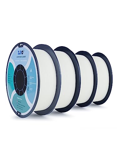 Image of ZIRO 3D Printer Filament 2.2lbs x 4 Spool, Tougher & Stronger, White 4pack | Fit for Most FDM 3D Printer, 1.75mm 1KG Spool, Dimensional Accuracy + /-0.03mm, Colorful PLA FilamenT