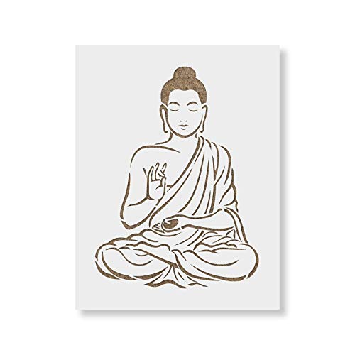 Buddha Stencil - Stencil Buddha, Buddah, Japanese Stencil, Zen Stencil, Buddhism Stencil