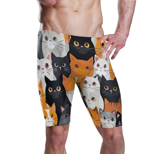 Cute Cat Mens Swim Jammers Swimsuit XL B0400242