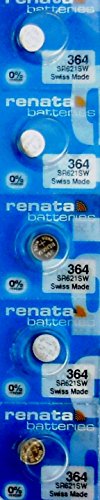 Pkg/5 Pilas para Relojes Tipo 364 Renata Swiss miniatura 1