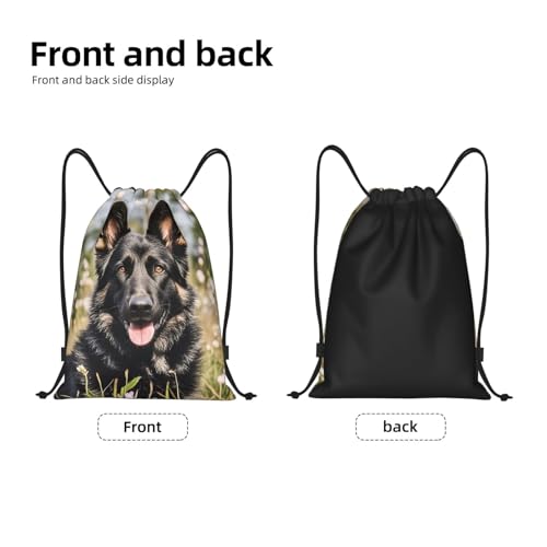 Drawstring Backpack Gym Drawstring Bag black german shepherd Sackpack String Bag for Sports Travel3