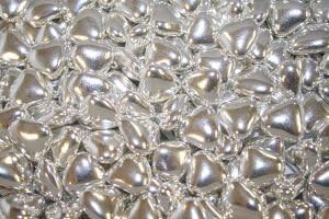 Silver Mini Heart Chocolate Dragees x200 Wedding Favour Sweets