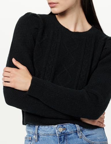 Image of The Drop Women's Gloria Puff Sleeve Cable-Knit Sweater