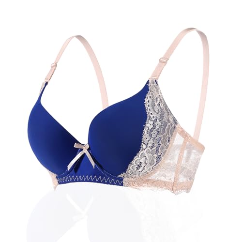 Image of YooMee Push Up Bra for Women,Lace Bras with Underwire Cups,Comfort Padded T-Shirt Bra Add One Cup