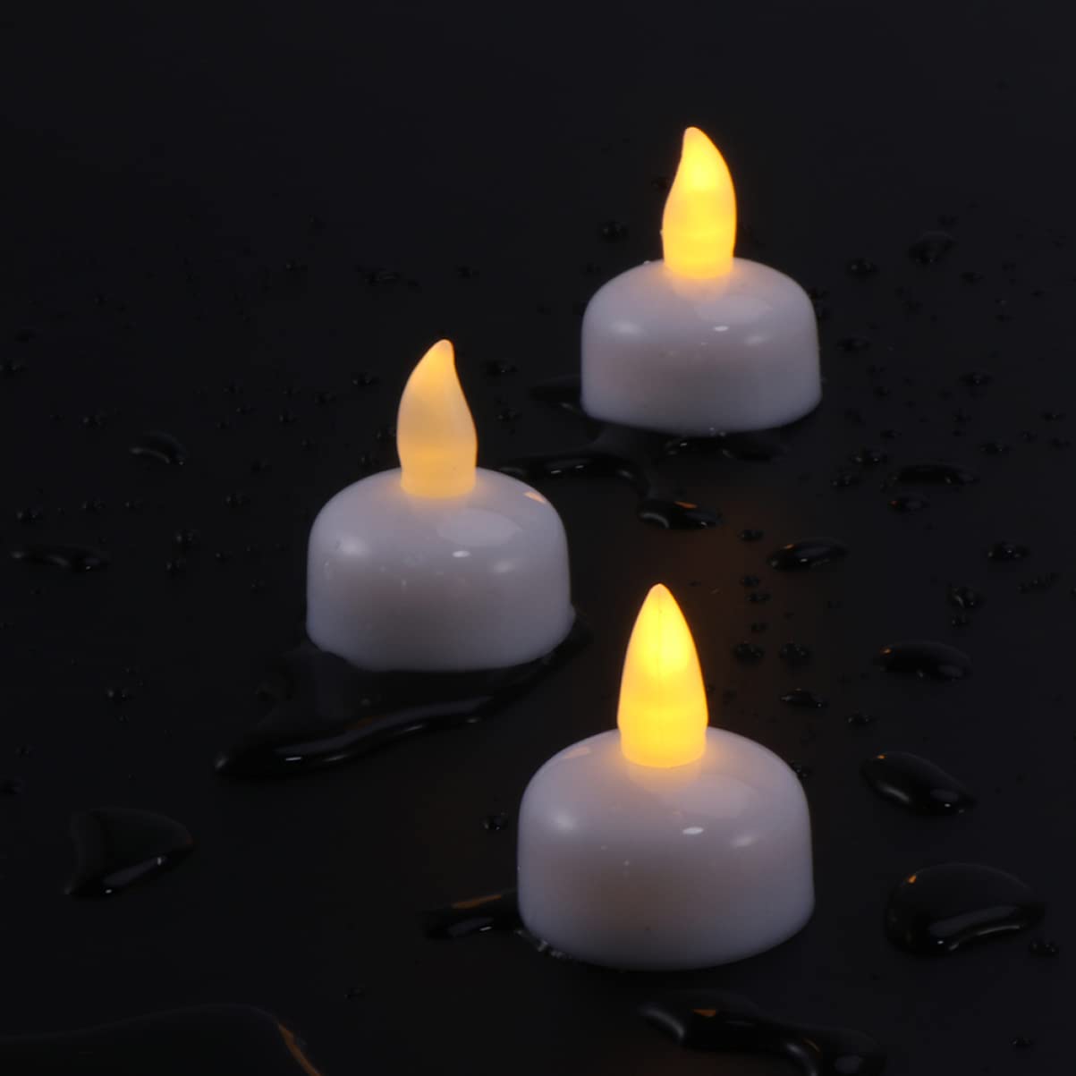 24 Piezas Velas Flotantes Impermeables de Luces LED Amarillas para Decoración de Bodas Velas de Té Electrónicas para Centros de Mesa