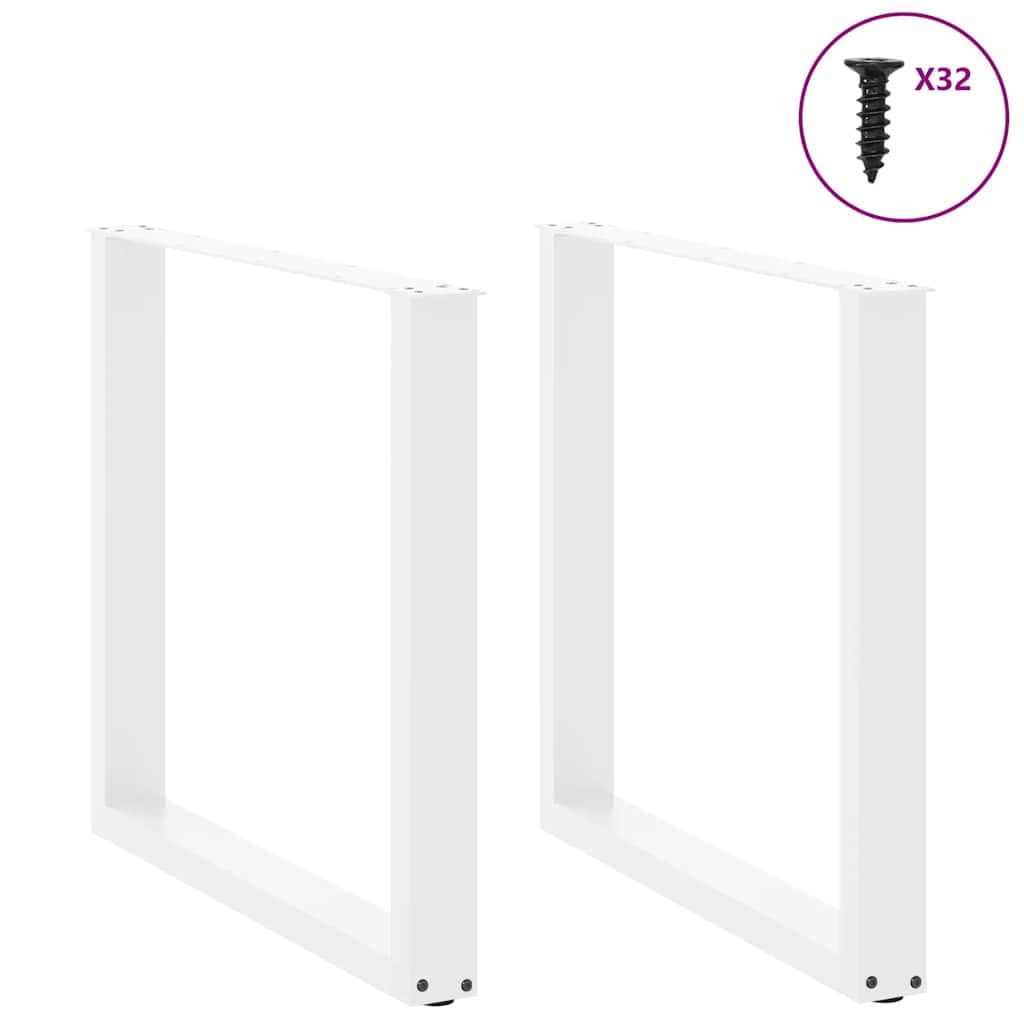 Gambe da Tavolo per Tavolino e Panca, Supporti per Mobili in Metallo a Forma di U con Livellatori Regolabili, Staffe Preforate e Viti per Progetti Fai da Te (90 x (72-73) cm)