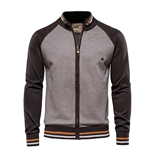 Pull tricoté décontracté homme et veste mi saison zippée stretch